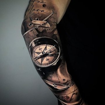tatuaje brujula