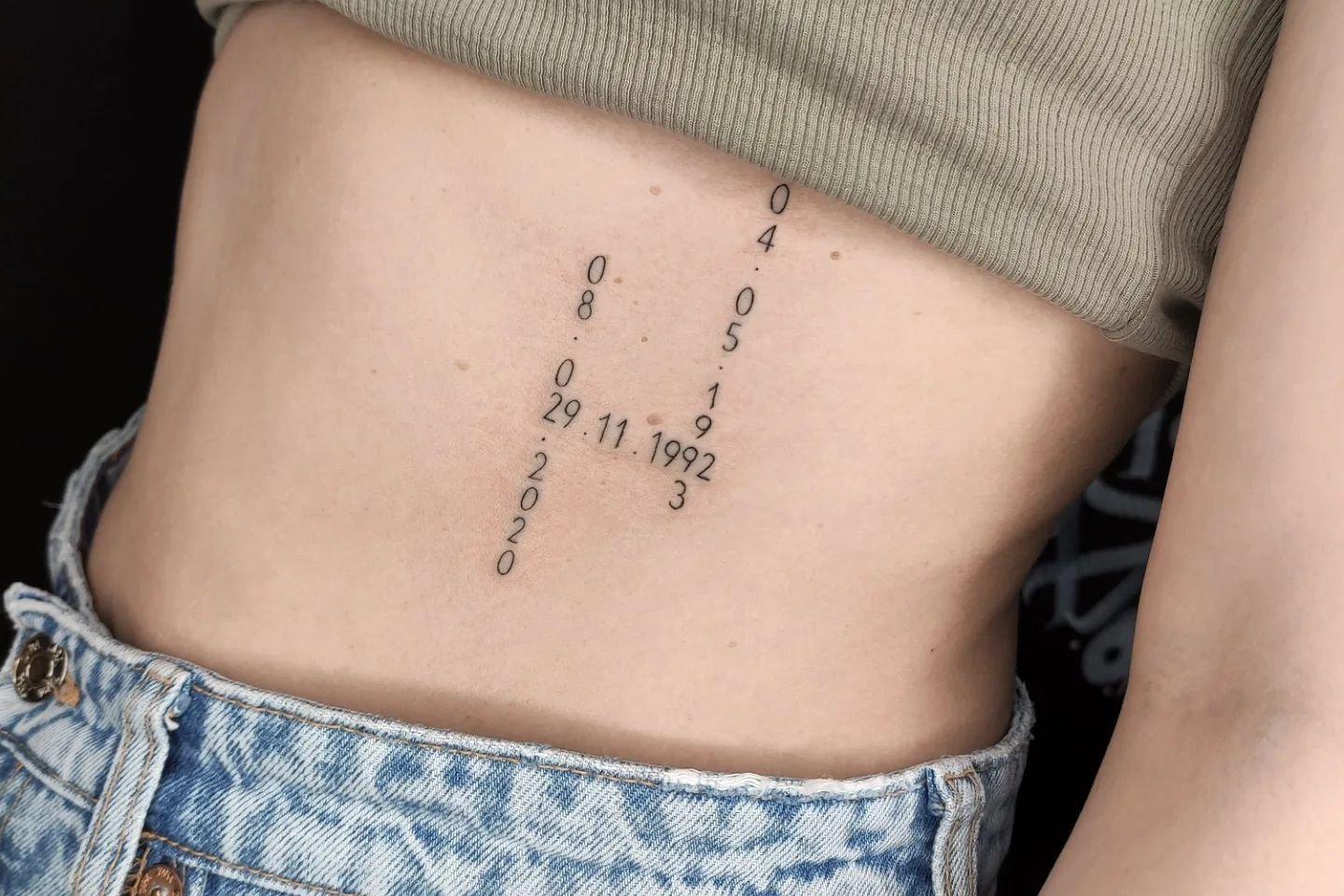 Tatuaje con números